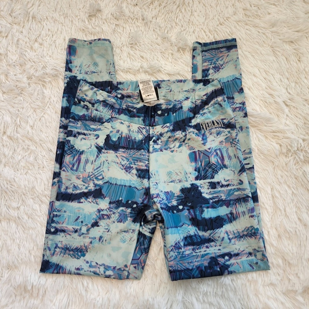 Everlast Blue Watercolor Leggings Women's Size Small